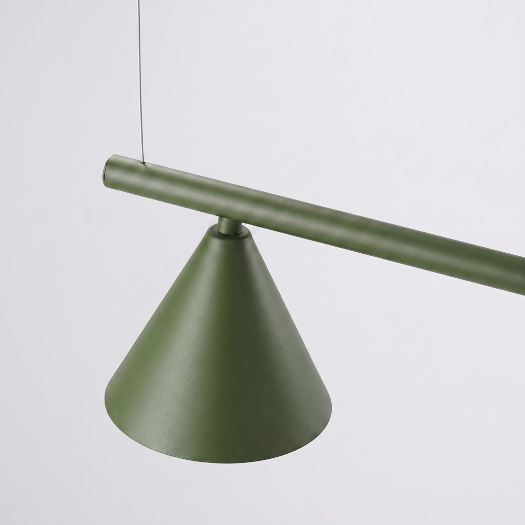 Lustre Nox 4 cônes acier vert olive E14, vue 6