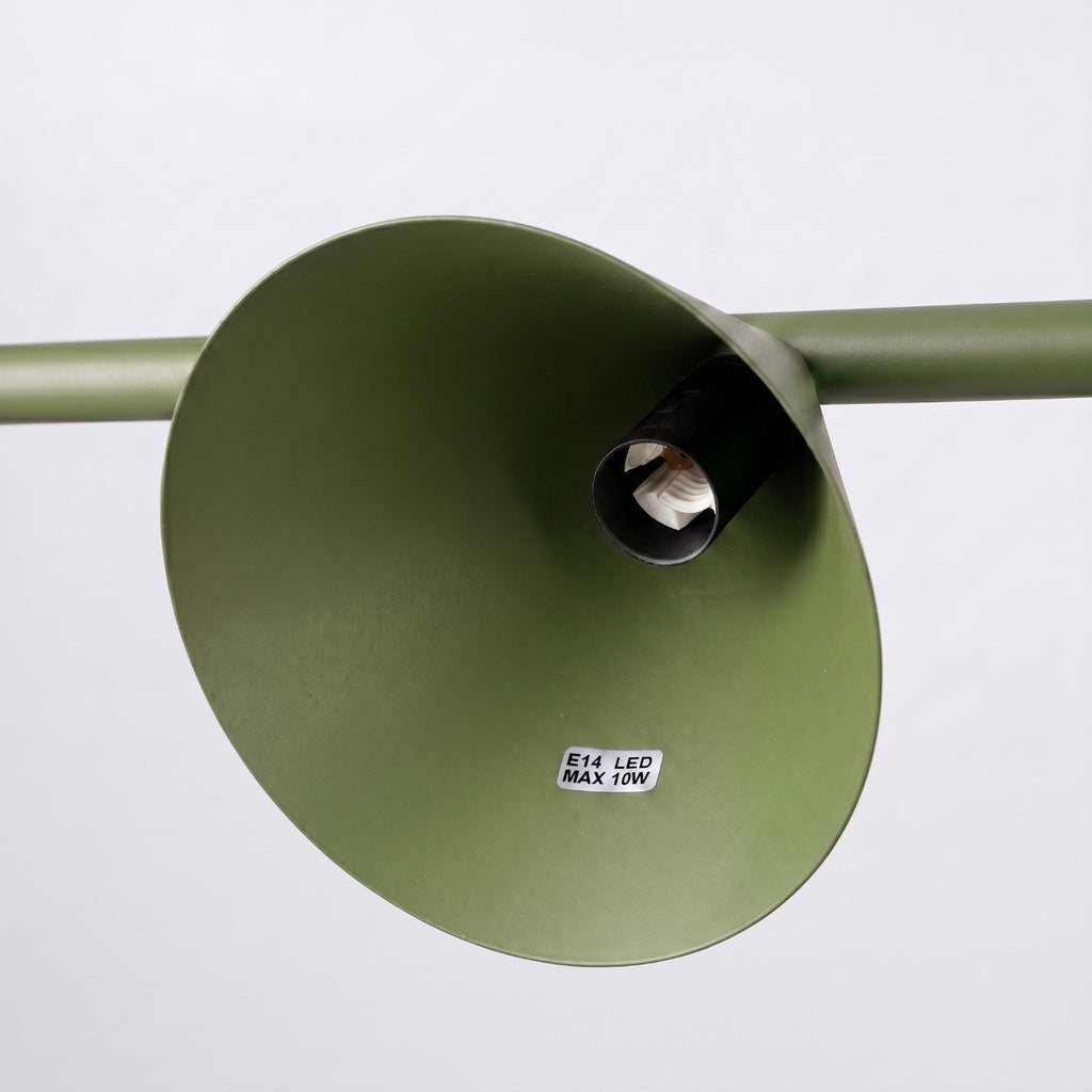 Lustre Nox 4 cônes acier vert olive E14, vue 7