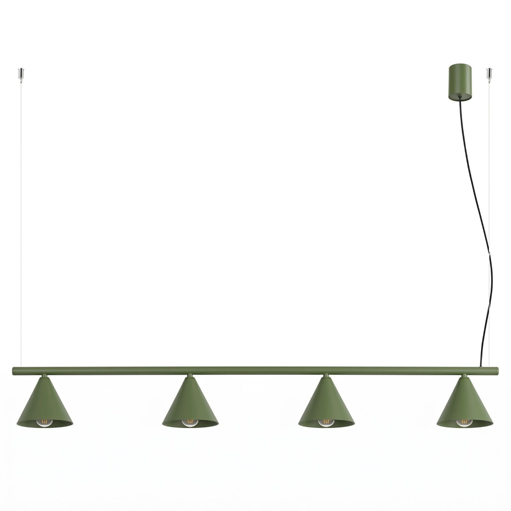 Lustre Nox 4 cônes acier vert olive E14
