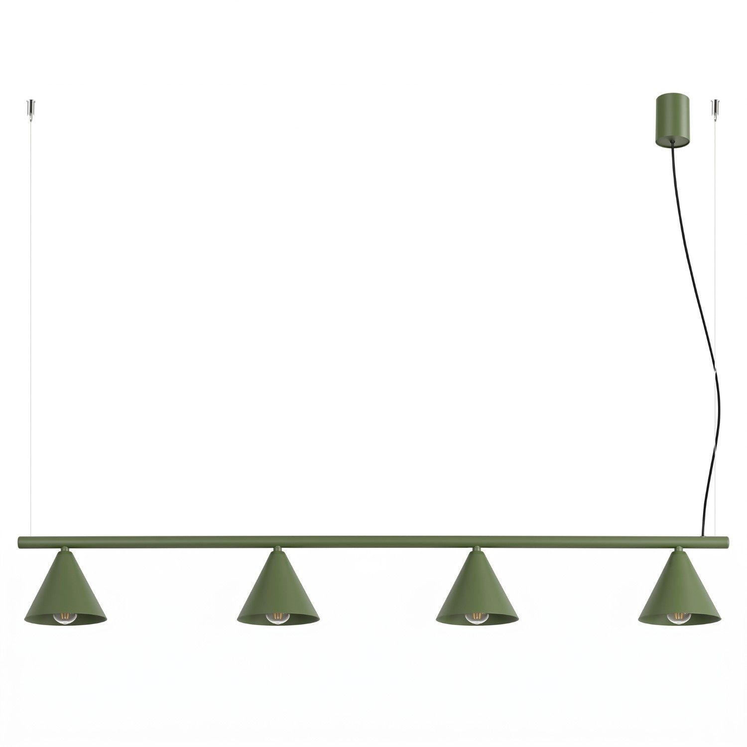 Lustre Nox 4 cônes acier vert olive E14
