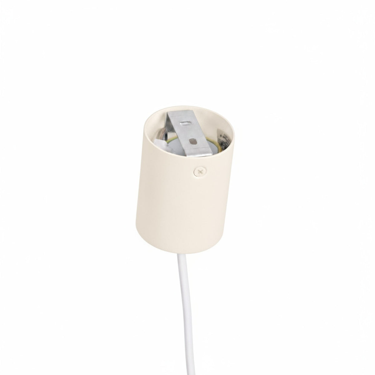 Intérieur de la rosace du lustre Riff 4 laque beige avec sa patte de fixation