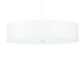 Lustre Skala 50 en tissu blanc, abat-jour tambour suspendu, vue de face