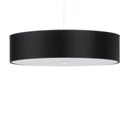 Lustre Skala 50 en tissu noir, abat-jour tambour suspendu, vue de face