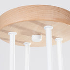 Lustre Timbo 4 bois et métal blanc E27, gros plan