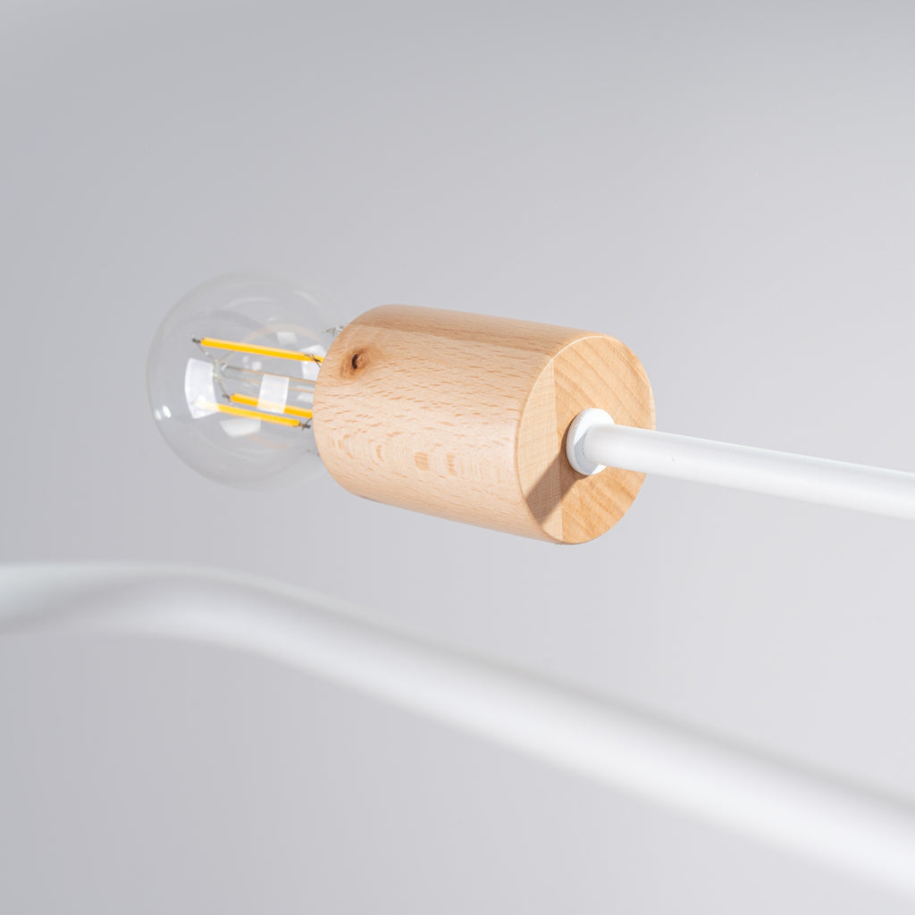 Lustre Timbo 6 bois et métal blanc E27 dans un intérieur