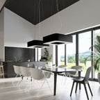 Lustre Urano 60 en tissu noir dans un intérieur contemporain