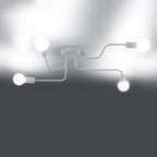 Lustre Vector 4 métal blanc E27 allumé