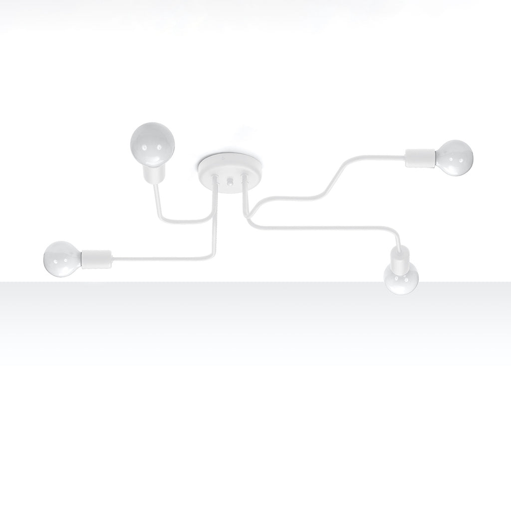 Lustre Vector 4 métal blanc E27 de profil