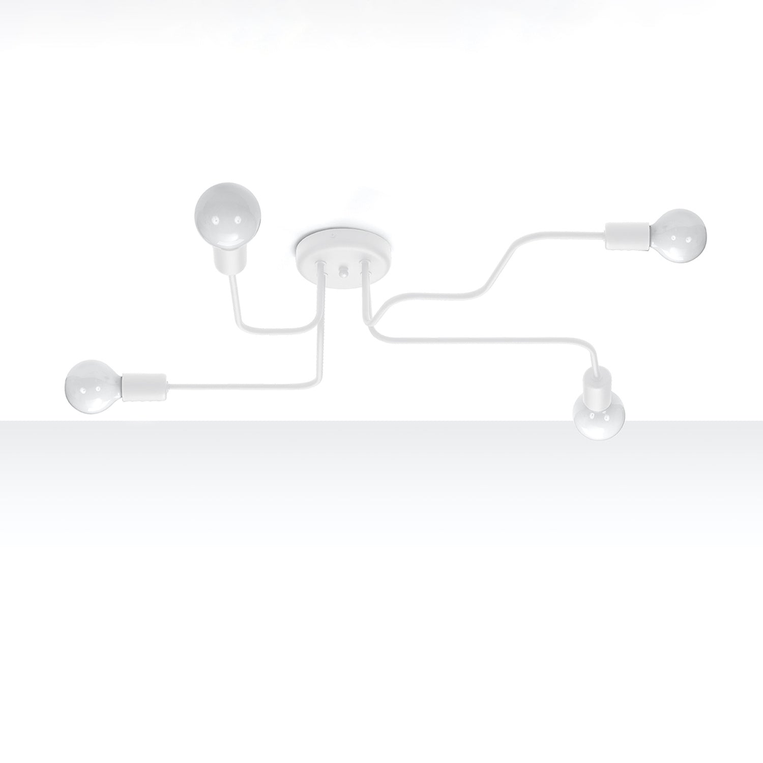 Lustre Vector 4 métal blanc E27 de profil