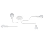 Lustre Vector 4 métal blanc E27, bras d'acier et ampoules apparentes