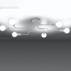 Lustre Vector 6 métal blanc E27 allumé