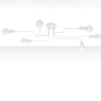 Lustre Vector 6 métal blanc E27 de profil