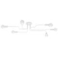 Lustre Vector 6 métal blanc E27, bras d'acier et ampoules apparentes