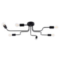 Lustre Vector 6 métal noir E27, bras d'acier et ampoules apparentes