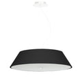Lustre Vega 60 en tissu noir, abat-jour conique suspendu, vue de face