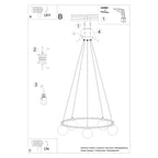 Notice de montage du Lustre Yoli 5 anneau boules opale acier noir G9