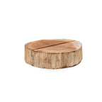 Marque-place en rondin de teck fendu 8 cm en situation