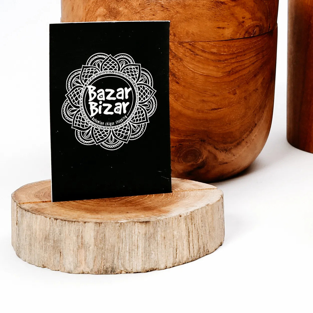 Marque-place en rondin de teck fendu 8 cm, vue 3