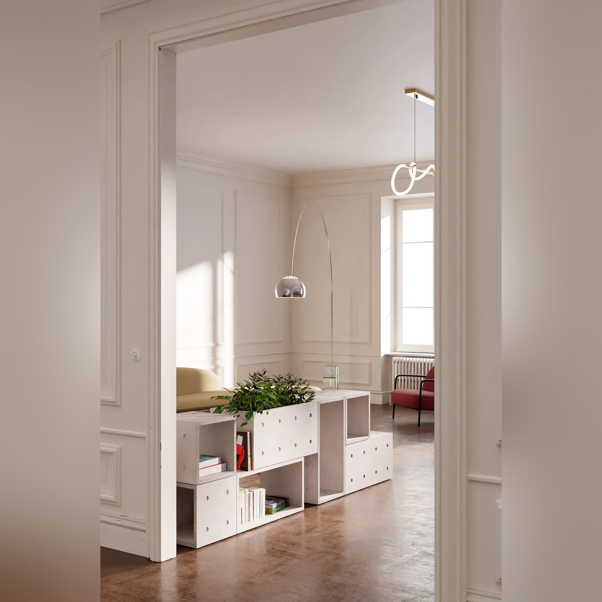 Meuble d'appoint en béton Dice en situation 4