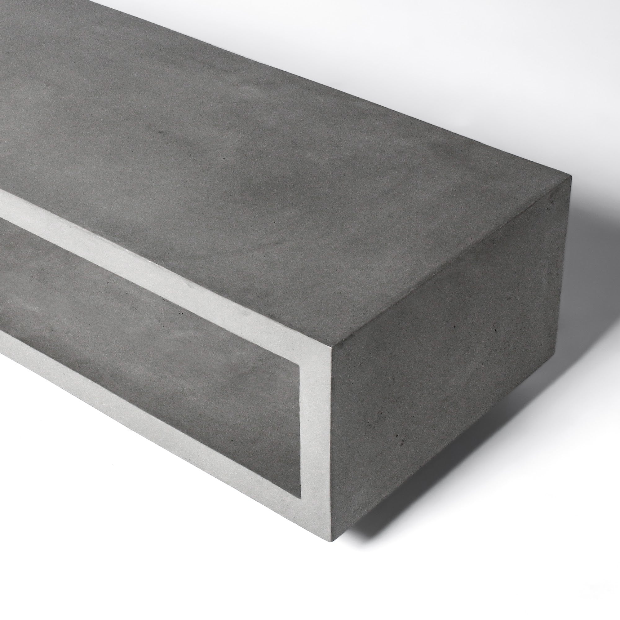 Meuble TV en béton Monobloc gris naturel vue 1