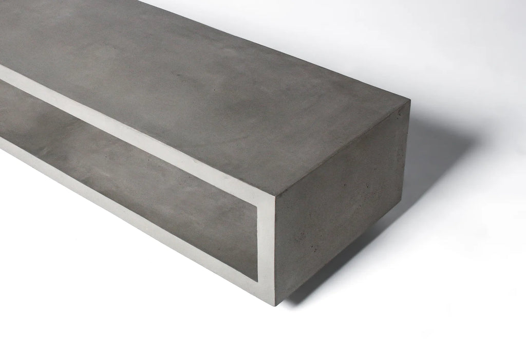 Meuble TV en béton Monobloc gris naturel vue 2