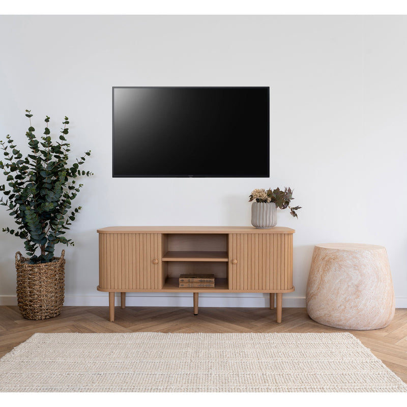 Dimensions Nikko TV Unit – Fluted Natural Oak & 2 Doors – 113 cm
