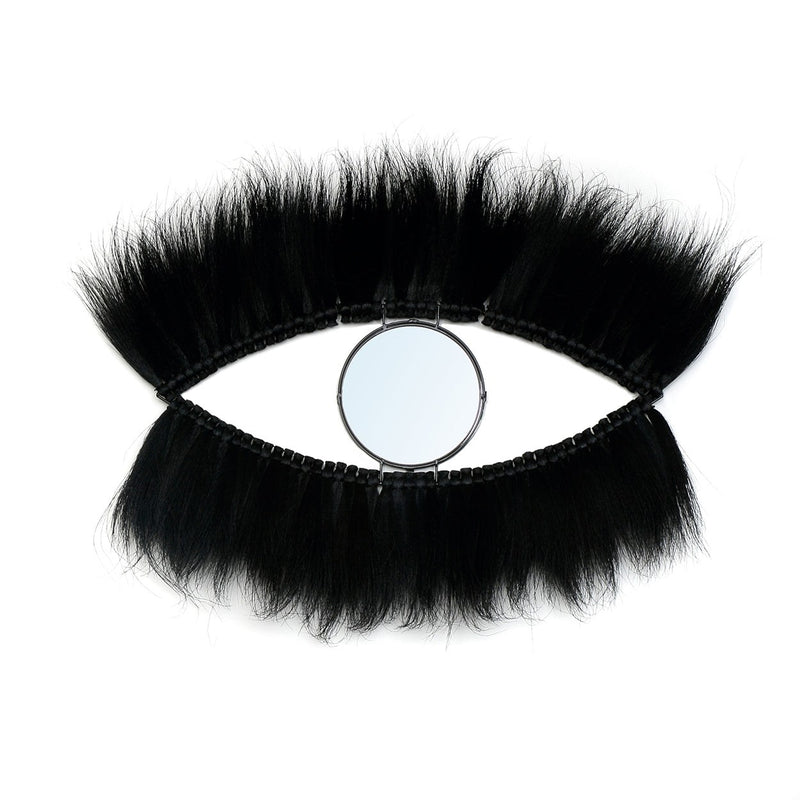 Dimensions Miroir Black Eye ovale en herbe teintée noir