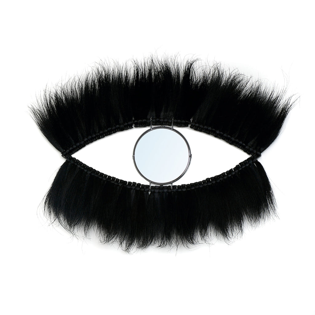 Miroir Black Eye ovale en herbe teintée noir