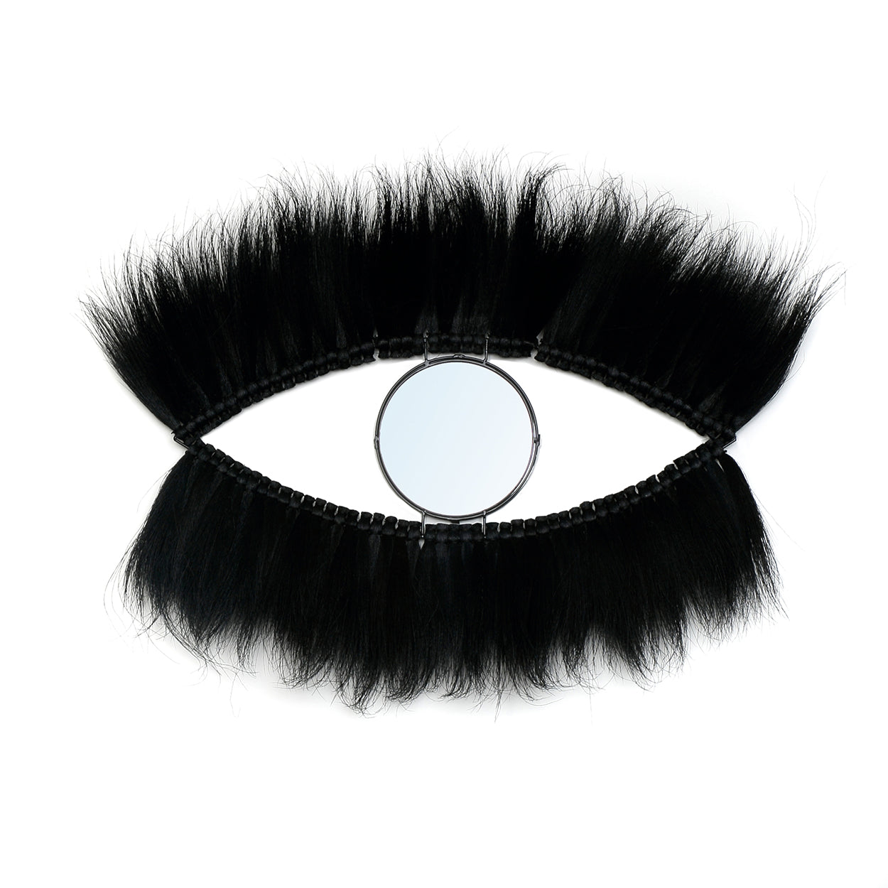Miroir Black Eye ovale en herbe teintée noir