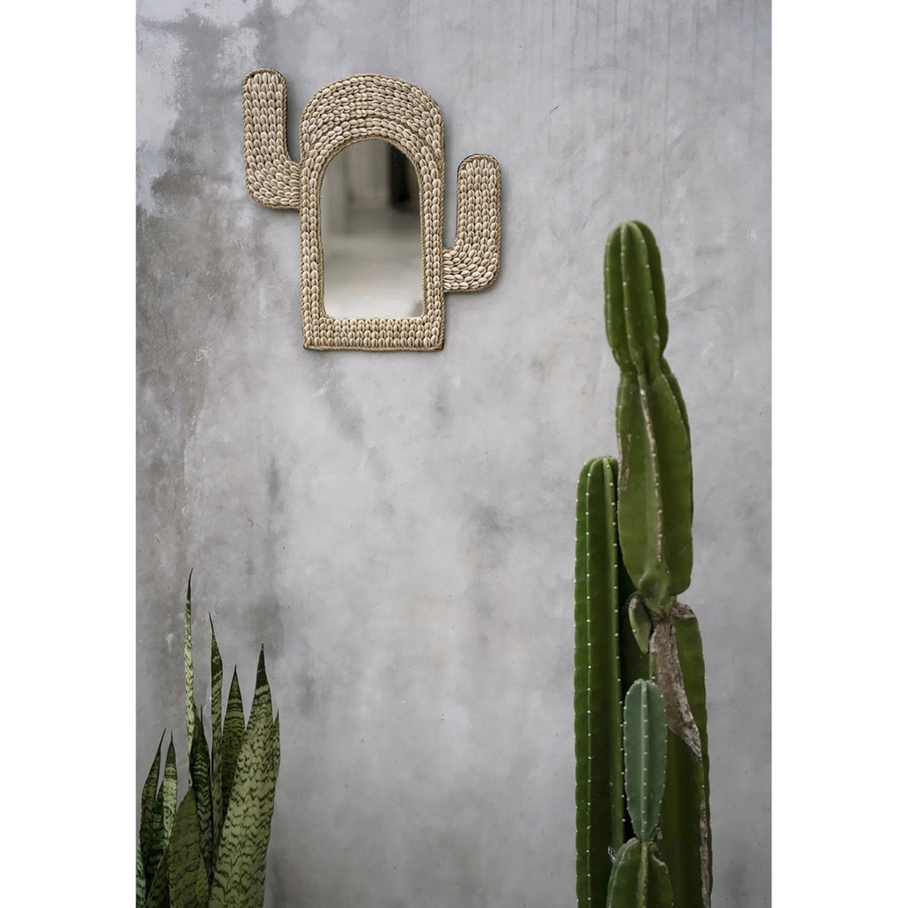 Miroir Cactus en coquillages blancs, vue 4