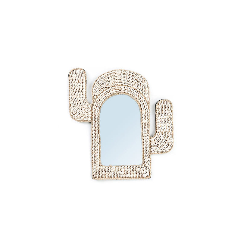 Dimensions Miroir Cactus en coquillages blancs