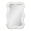Miroir Bosaro cadre teddy bouclé blanc contours ondulés 80x54 cm orientation verticale