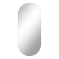 Miroir capsule Jersey cadre acier laiton doré 35x80 cm vue de face