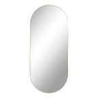 Miroir capsule Jersey cadre acier laiton doré 35x80 cm vue de face
