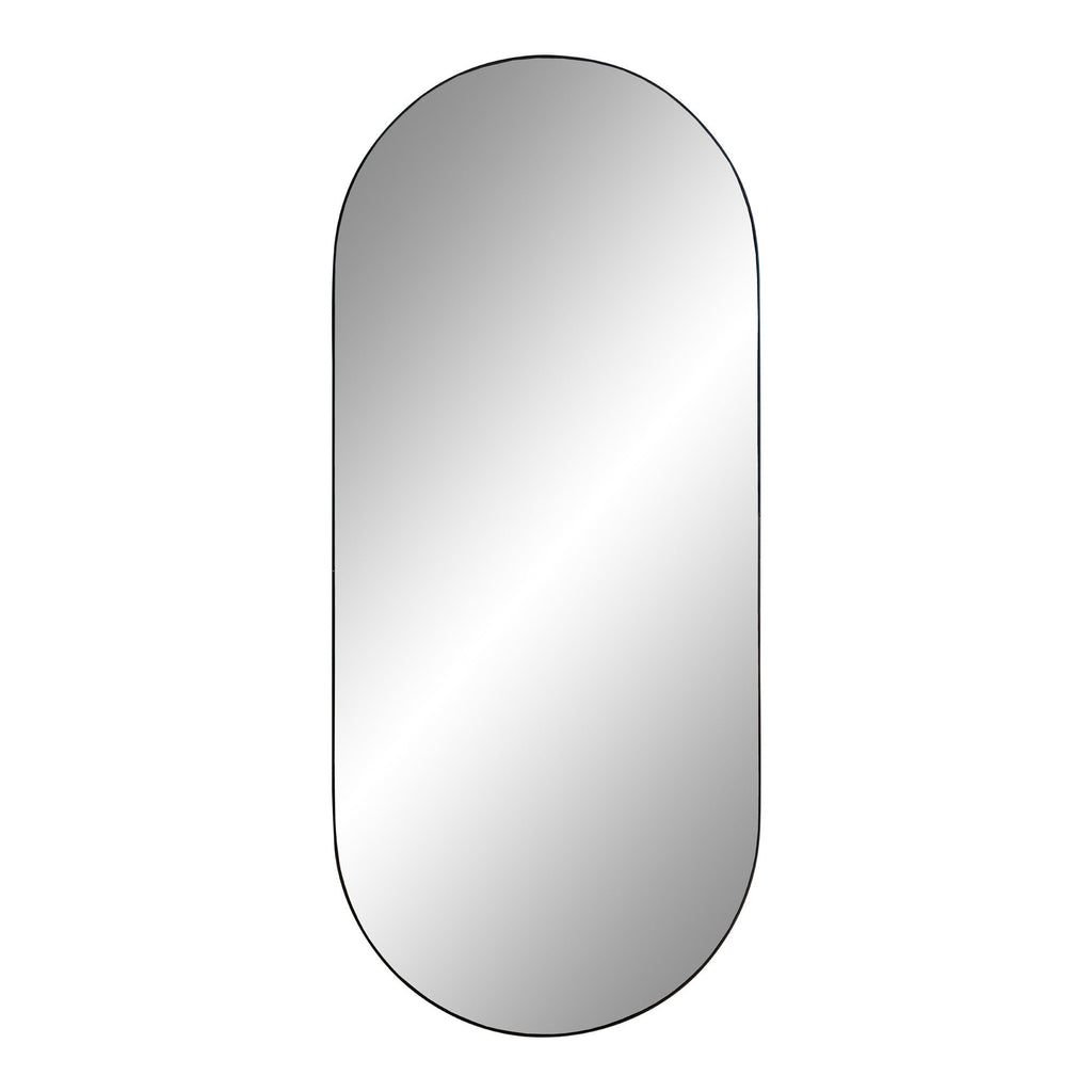 Miroir capsule Jersey cadre acier noir 35x80 cm vue de face