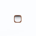Miroir carré Sixty's Noyer foncé vu de face sur fond blanc