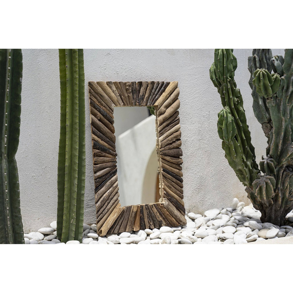 Miroir Driftwood en bois flotté en situation