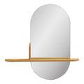 Miroir avec étagère Barco forme capsule chêne naturel 92x94,5 cm vue de face