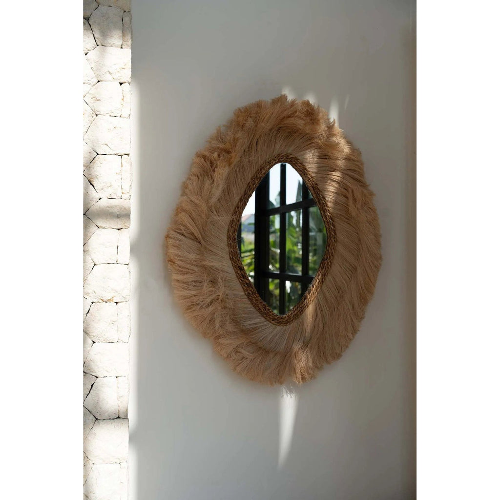 Miroir La Duchessa ovale en herbe d'abaca, vue 3