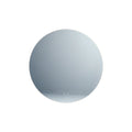 Miroir lumineux rond LED sans cadre vu de face avec ses deux touches tactiles en bas de la glace