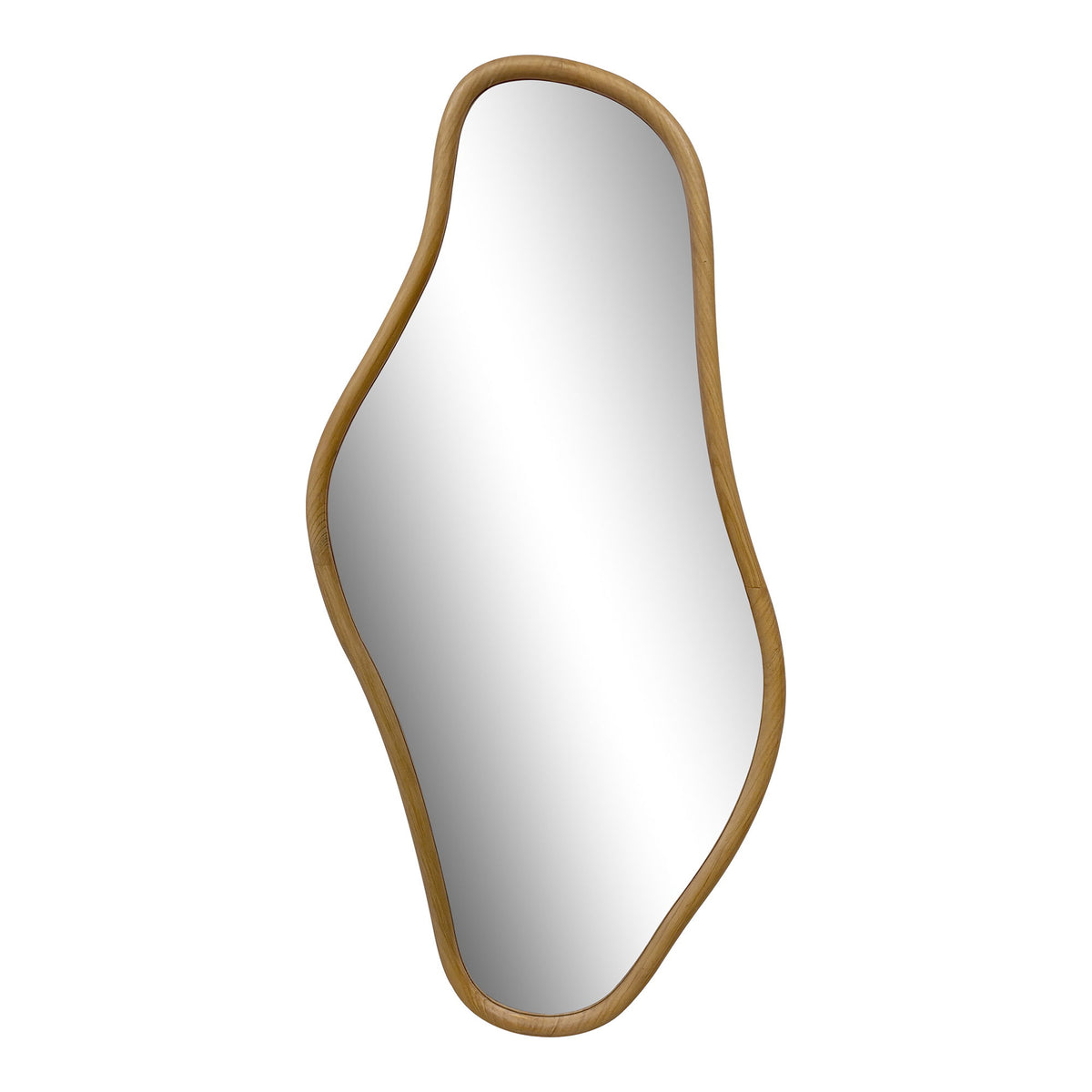 Miroir mural Brandsby de forme organique asymétrique à cadre fin en pin naturel