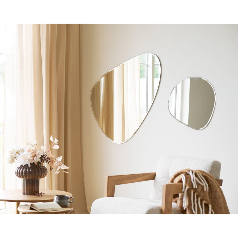 Dimensions Miroir mural Devonport biseauté forme galet 70 x 100 cm