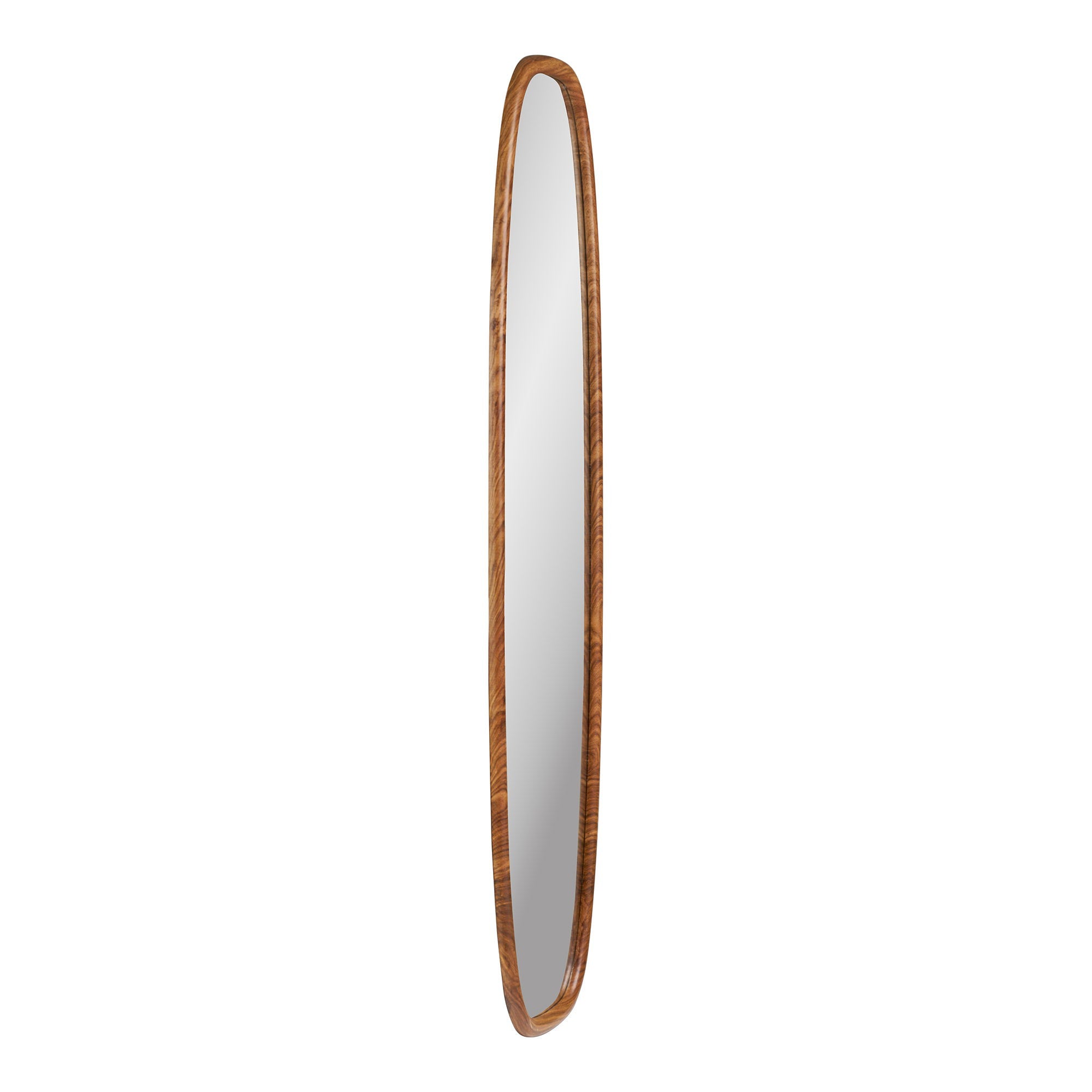 Miroir mural Luxon ovale décor noyer 40x150 vue de face