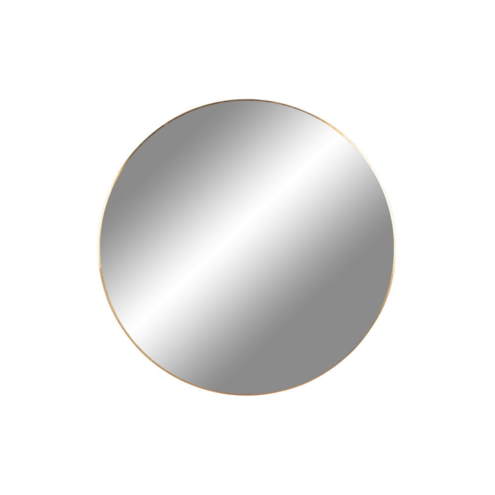 Miroir rond Jersey au cadre fin laiton doré ø 40 cm vu de face sur fond blanc