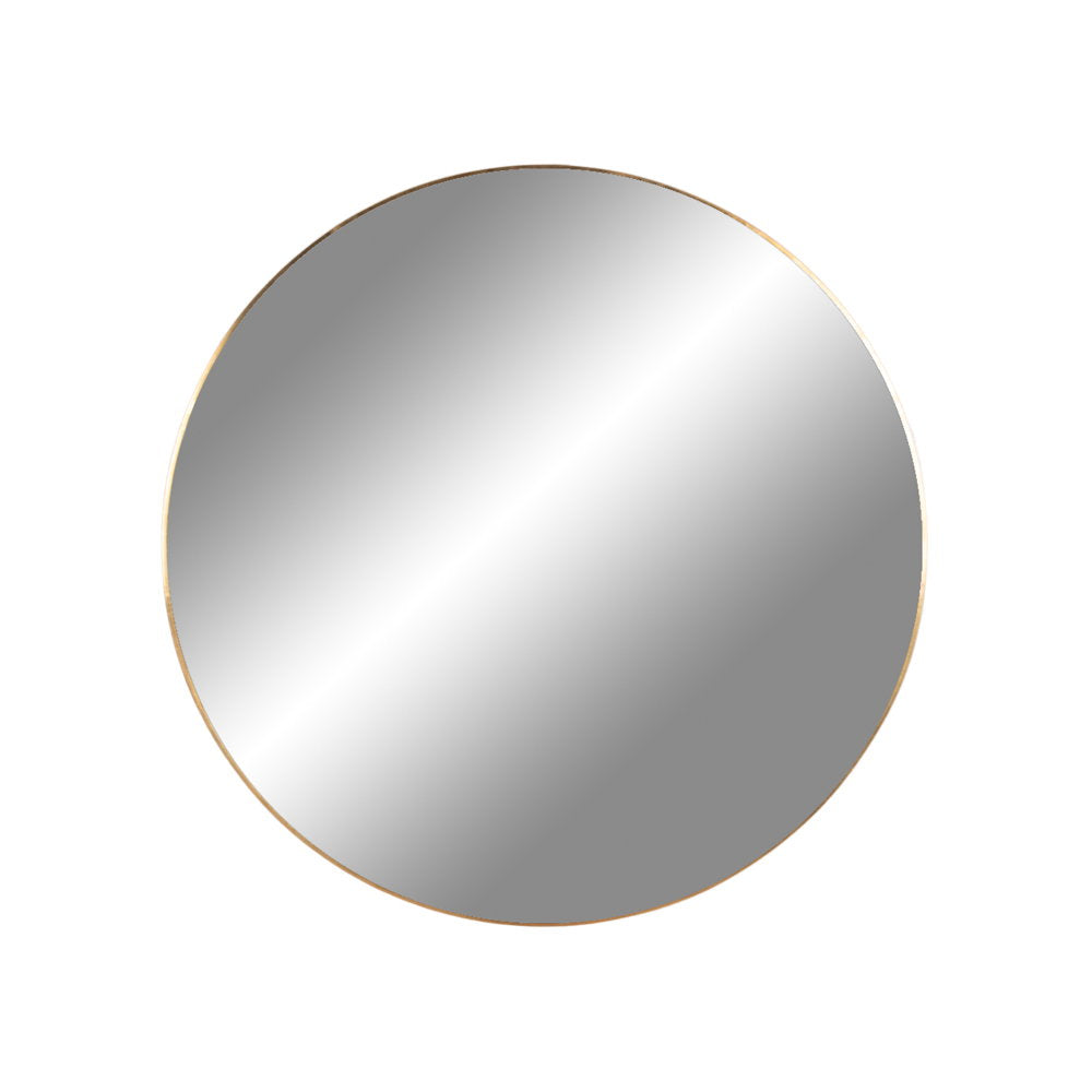 Miroir rond Jersey au cadre fin laiton doré ø 60 cm vu de face sur fond blanc