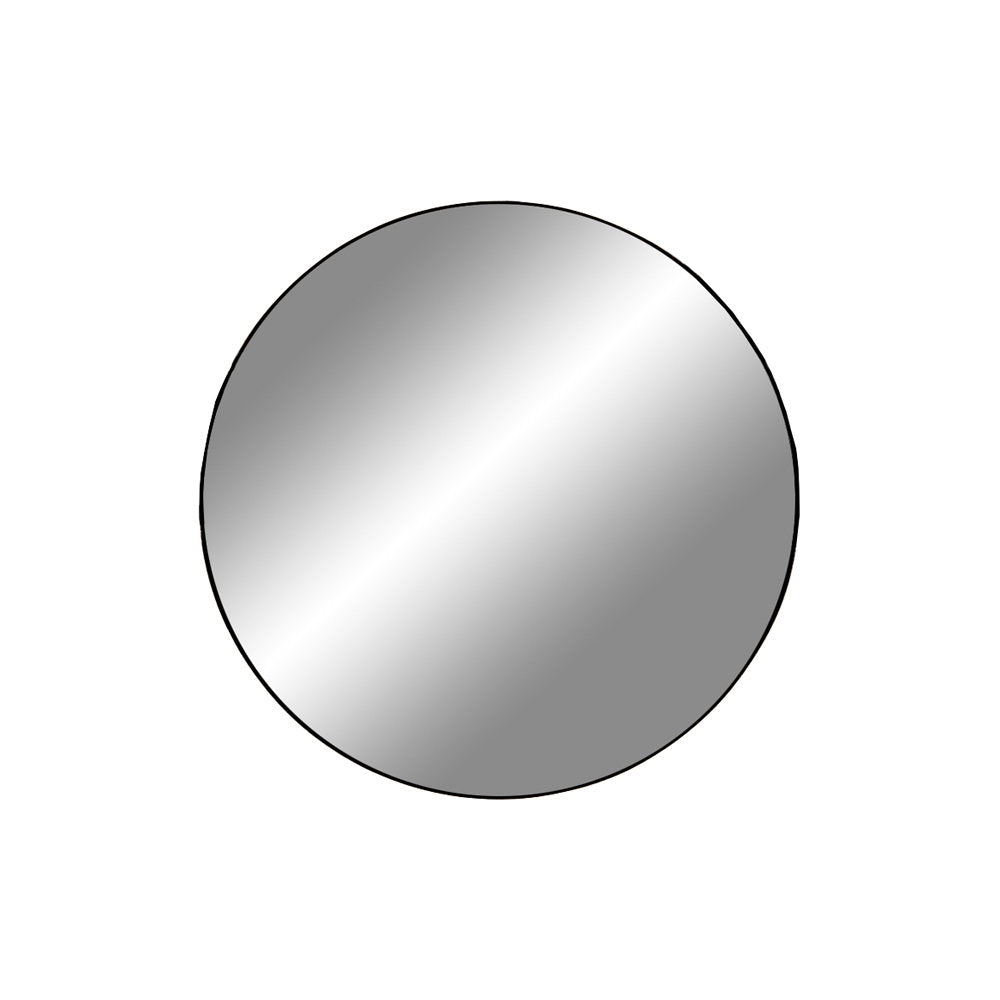 Miroir rond Jersey au cadre fin noir ø 40 cm vu de face sur fond blanc