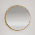 Miroir rond Luna au cadre en chêne naturel accroché au mur