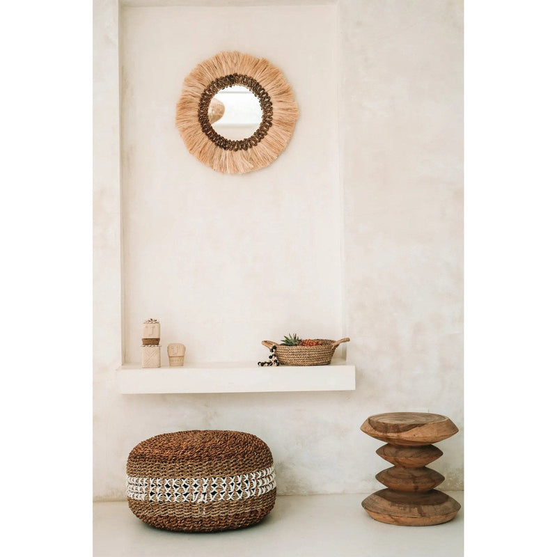 Dimensions Miroir mural rond Mowgli en herbe naturelle 60 cm