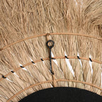 Dos du miroir Pretty Blonde avec ses cercles en rotin et son anneau de suspension en métal