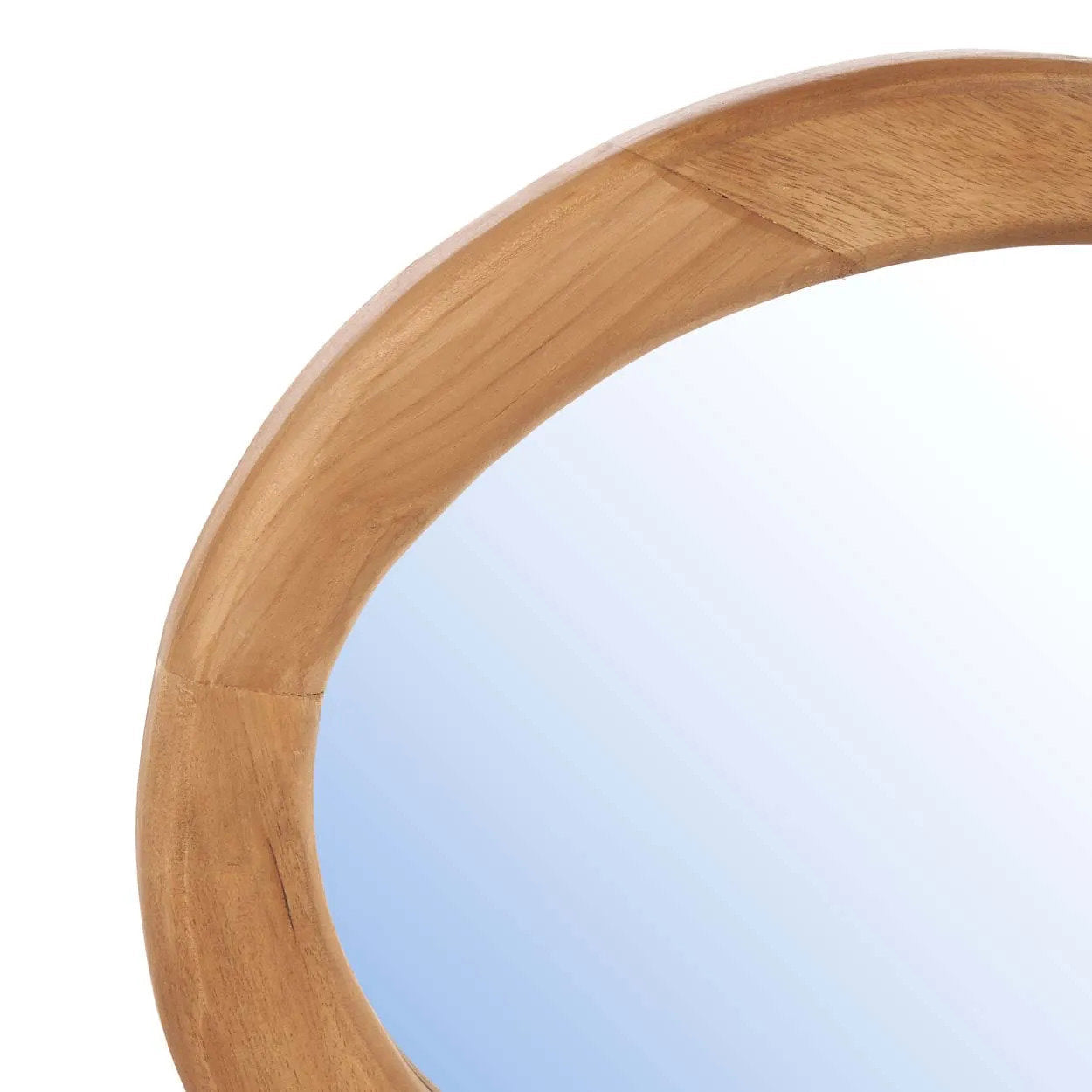 Miroir Organic en teck modèle moyen en situation